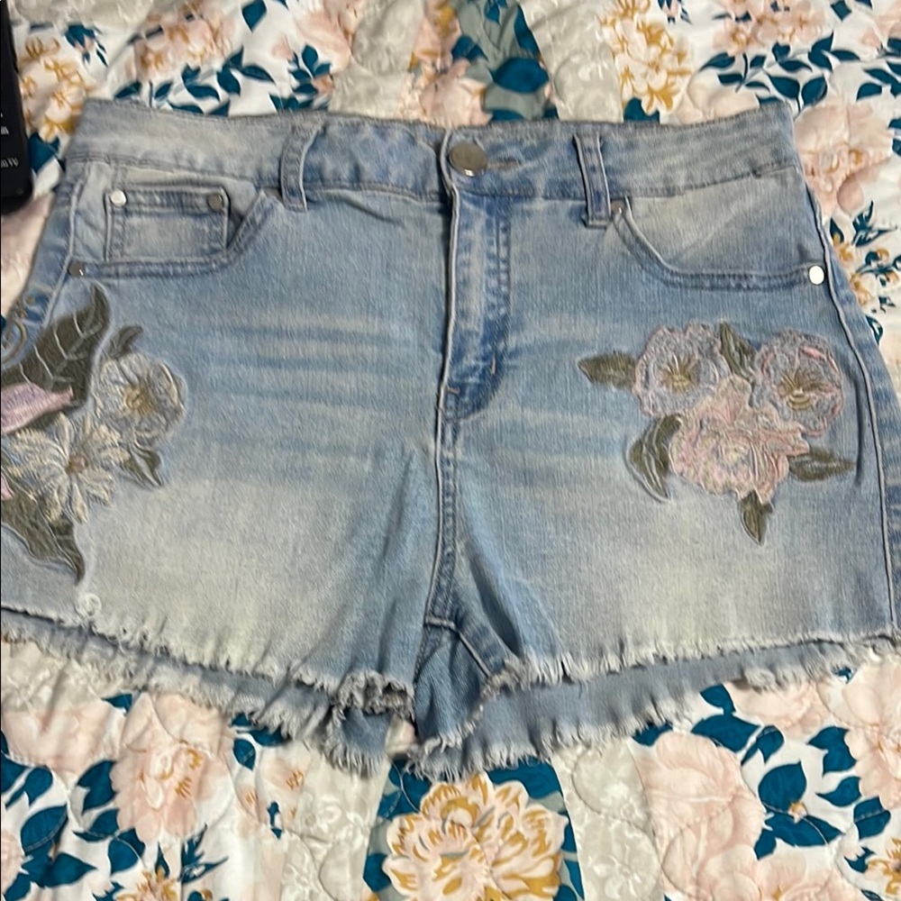 Embroidered Denim Women's Shorts